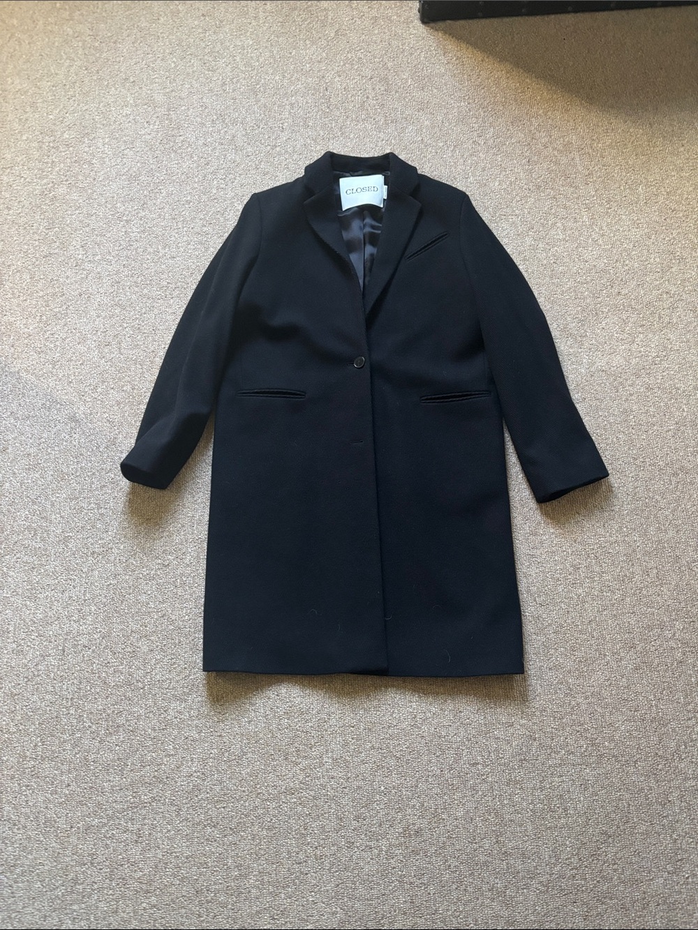Closed Black Wool Trench Coat
